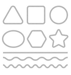 Twisted rope oval - elliptic frame with knots Vector Image