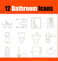 Bathroom icon set in thin line style Royalty Free Vector