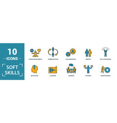 Soft skills icon set include creative elements vector image