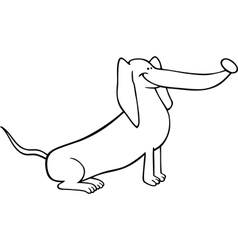 Long dachshund dog cartoon for coloring Royalty Free Vector