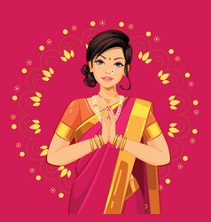 Indian women in saree Royalty Free Vector Image