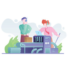 Manufacturing flat design Royalty Free Vector Image
