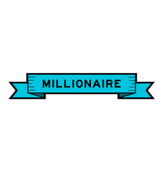 Ribbon Label Banner With Word Millionaire In Red Vector Image