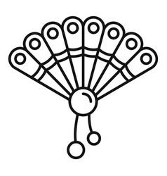 Bamboo hand fan icon outline style Royalty Free Vector Image