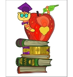 Outlined book worm Royalty Free Vector Image - VectorStock