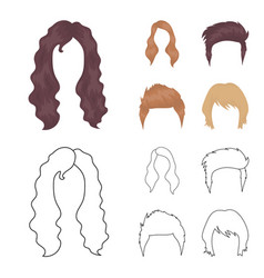 Mustache And Beard Hairstyles Cartoonoutline Vector Image