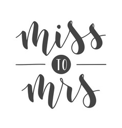 Handwritten lettering mr and mrs Royalty Free Vector Image