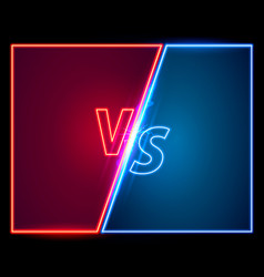 Versus game cover neon banner sport vs team Vector Image