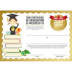 Kids Diploma Certificate Template Royalty Free Vector Image