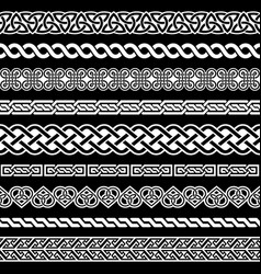 Irish celtic seamless border pattern set Vector Image