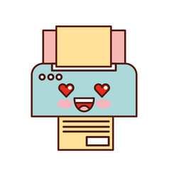 Kawaii printer device paper copy sheet cartoon Vector Image