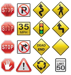 Road traffic signs Royalty Free Vector Image - VectorStock