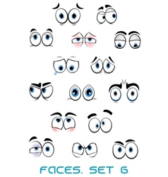 Blue eyes in different emotions Royalty Free Vector Image