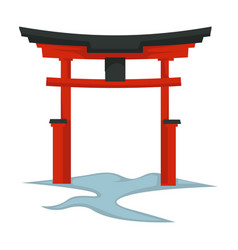 Japanese Gate Logo Design Japan Traditional Vector Image