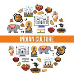 India tourism travel and indian culture Royalty Free Vector