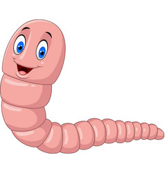 Funny cartoon earthworm Royalty Free Vector Image