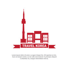 South korea symbols set of icons traditional Vector Image