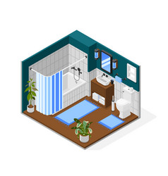 Bathroom interior isometric Royalty Free Vector Image