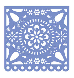 Papel picado cutout template design mexico Vector Image