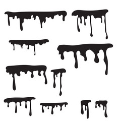 Black dripping stain liquid paint splash Vector Image