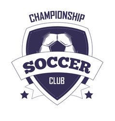 Soccer club championship promotion monochrome Vector Image