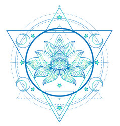 Sacred geometry and boo symbol set ayurveda sign Vector Image