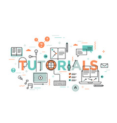 Computer Monitor with E-Learning Education Icons Vector Image