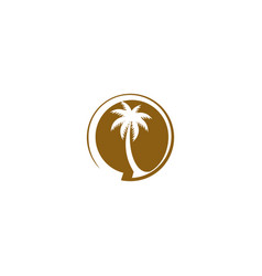 Palm tree tropic beach logo Royalty Free Vector Image