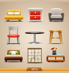 Office furniture top view set 6 Royalty Free Vector Image