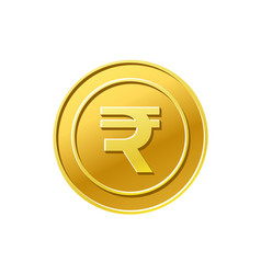 Golden rupee symbol isolated web icon Royalty Free Vector