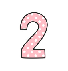 Number 5 with white polka dots on pastel pink Vector Image