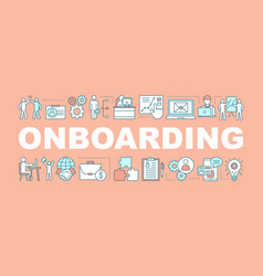 Employee onboarding process word concepts banner Vector Image