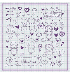 Hand drawn romantic set Royalty Free Vector Image