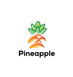 Classic draw pineapple logo design inspiration Vector Image