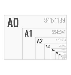 Standard paper sizes a series from a0 to a10 Vector Image