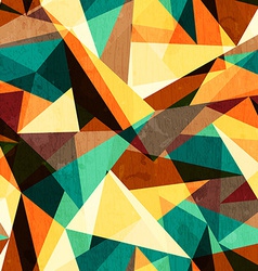 Retro triangle seamless texture with wood effect Vector Image