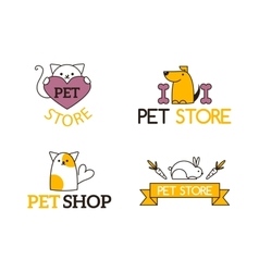 Pet shop symbols set Royalty Free Vector Image