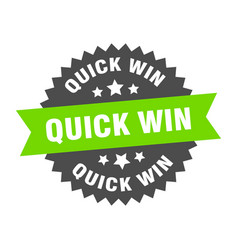 Quick win round isolated silver badge Royalty Free Vector