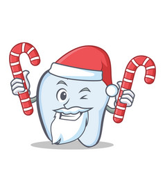 Santa tooth character cartoon style Royalty Free Vector