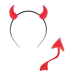 Devil horns and tail Royalty Free Vector Image