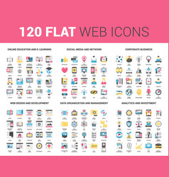 Flat web icons Royalty Free Vector Image - VectorStock