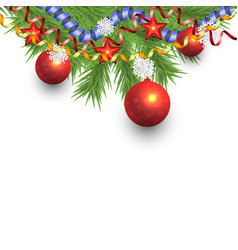 Christmas fir tree branch frame Royalty Free Vector Image