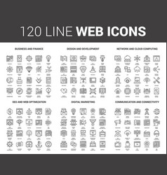 Flat line web icons Royalty Free Vector Image - VectorStock