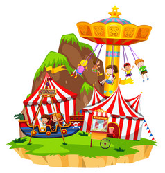 Happy children at circus Royalty Free Vector Image