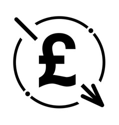 Cost reduction- decrease pound icon symbol Vector Image
