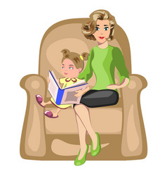 Little girl reading a book Royalty Free Vector Image