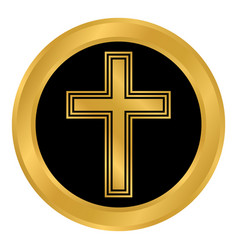 Religious cross button Royalty Free Vector Image