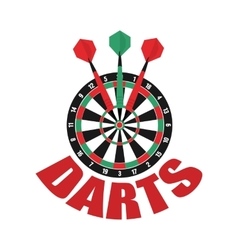 Darts label Badge Logo Darts sporting symbols Vector Image