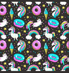 Seamless pattern in cartoon 80s-90s comic style Vector Image