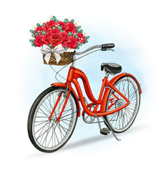 Watercolor bike bicycle Royalty Free Vector Image